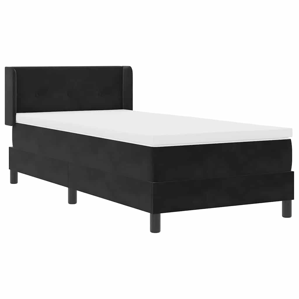 vidaXL Κρεβάτι με Στρώμα Μαύρο 90x190 cm Βελούδινο