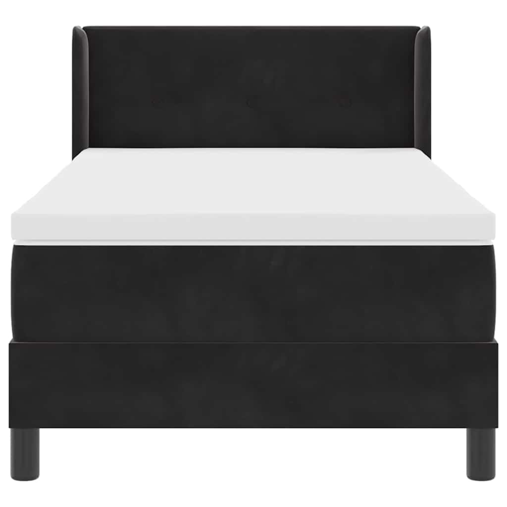 vidaXL Κρεβάτι με Στρώμα Μαύρο 90x190 cm Βελούδινο