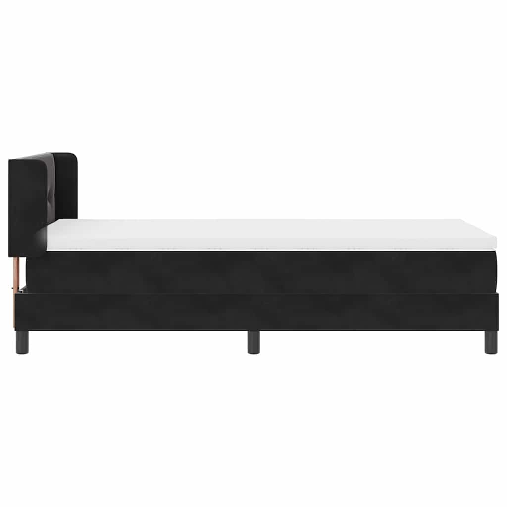 vidaXL Κρεβάτι με Στρώμα Μαύρο 90x190 cm Βελούδινο