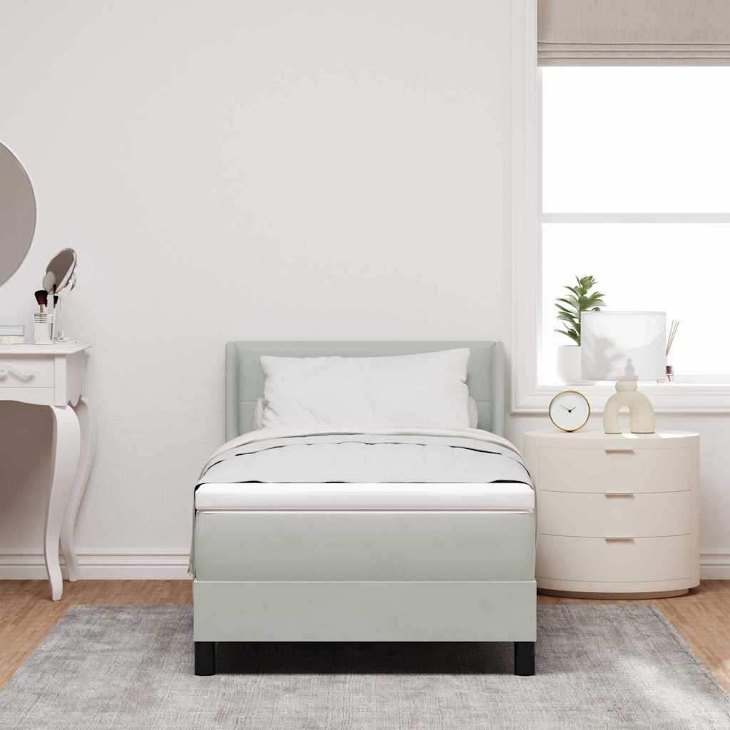 VidaXL Κρεβάτι με Στρώμα Light Grey 90x200 εκ. Βελούδο