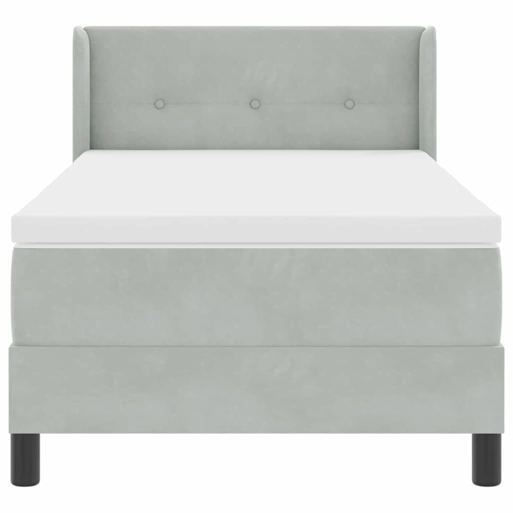 VidaXL Κρεβάτι με Στρώμα Light Grey 90x200 εκ. Βελούδο