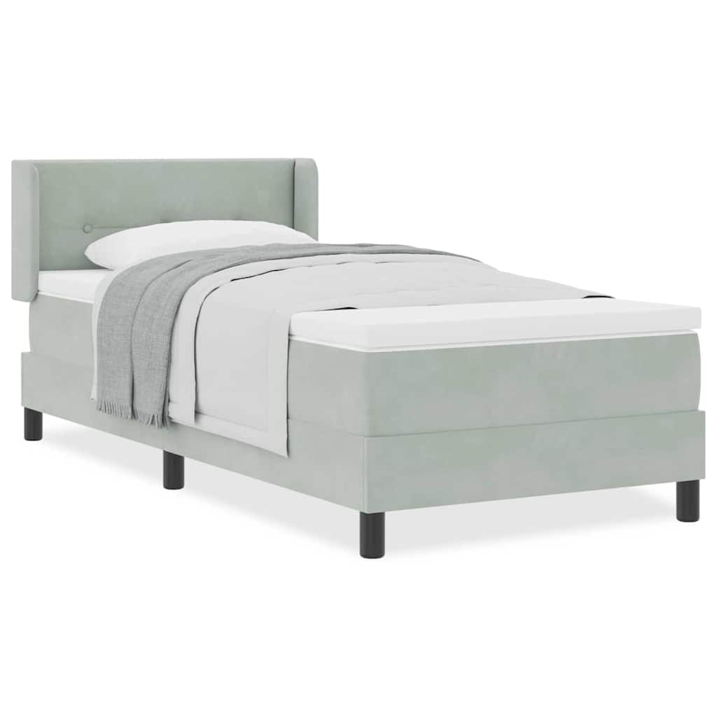 VidaXL Κρεβάτι με Στρώμα Light Grey 90x200 εκ. Βελούδο