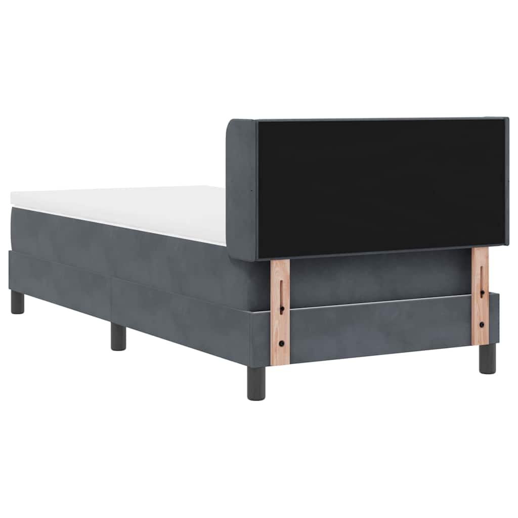 Κρεβάτι Box Spring με στρώμα vidaXL Γκρι 90x200 εκ Βελούδο