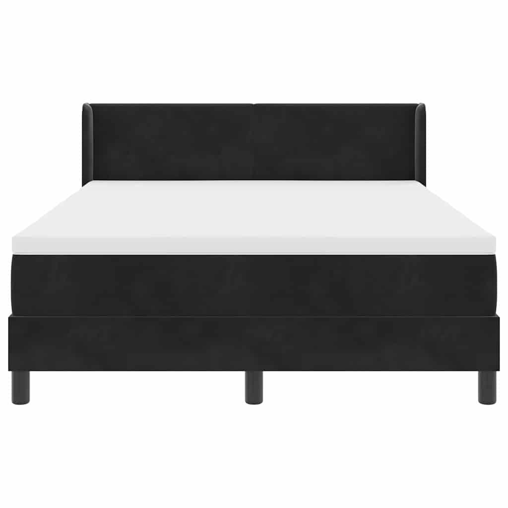 vidaXL Κρεβάτι με ελατήρια με στρώμα Μαύρο 200 x 140 cm Βελούδο