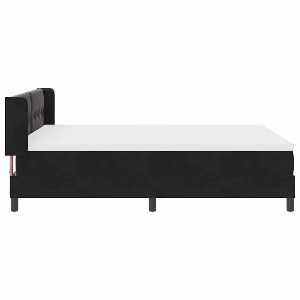 vidaXL Κρεβάτι με ελατήρια με στρώμα Μαύρο 200 x 140 cm Βελούδο