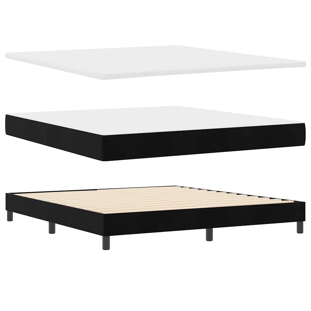 vidaXL Κρεβάτι με ελατήρια με στρώμα Μαύρο 200 x 180 cm Βελούδο