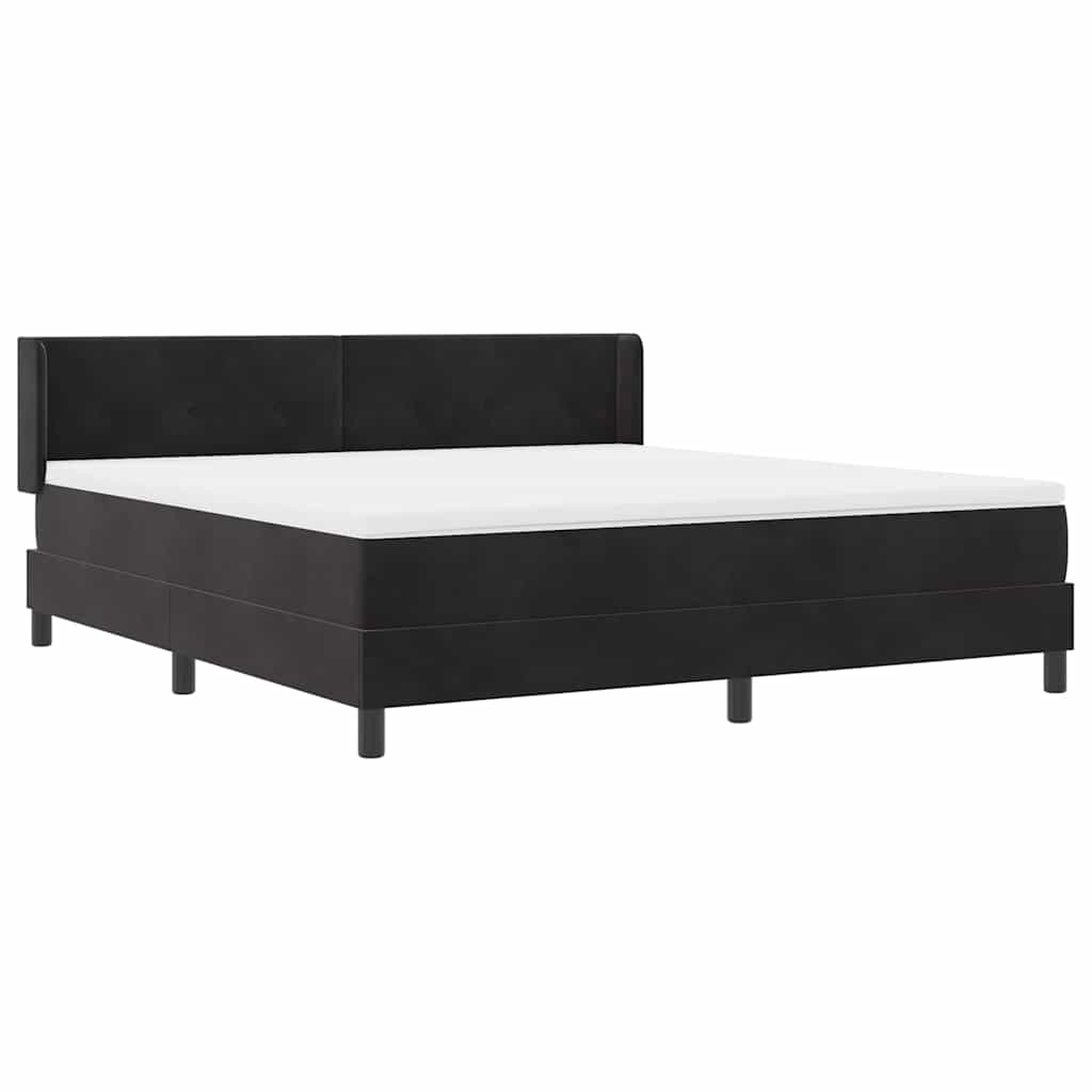 vidaXL Κρεβάτι με ελατήρια με στρώμα Μαύρο 200 x 180 cm Βελούδο