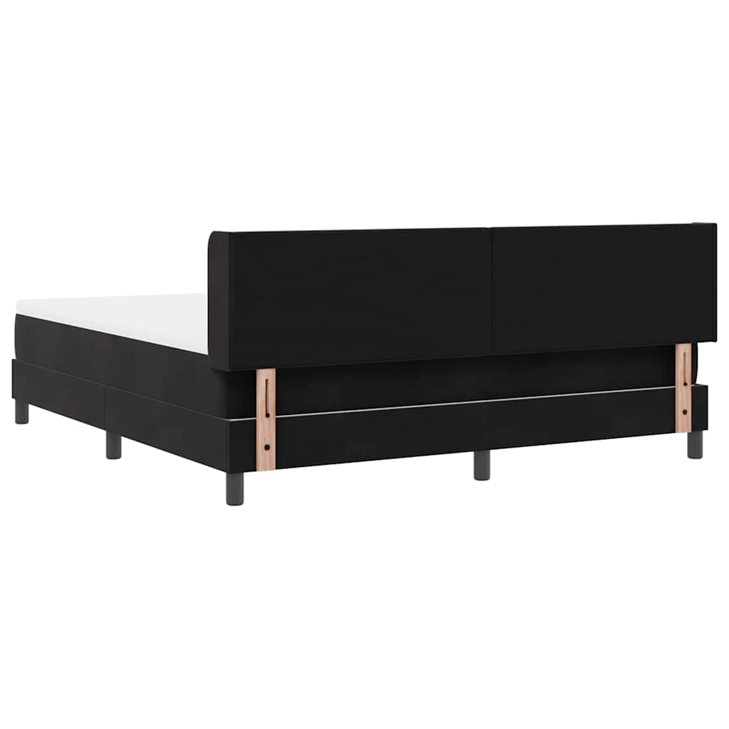 vidaXL Κρεβάτι με ελατήρια με στρώμα Μαύρο 200 x 180 cm Βελούδο