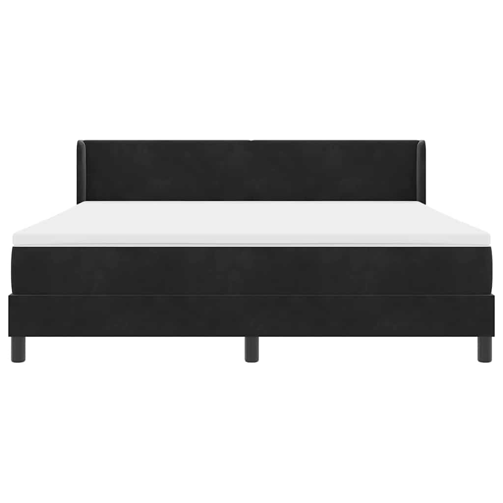 vidaXL Κρεβάτι με ελατήρια με στρώμα Μαύρο 200 x 180 cm Βελούδο