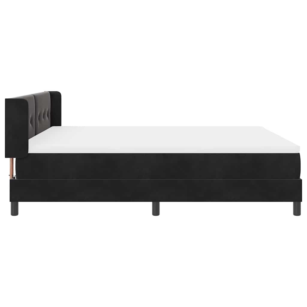 vidaXL Κρεβάτι με ελατήρια με στρώμα Μαύρο 200 x 180 cm Βελούδο