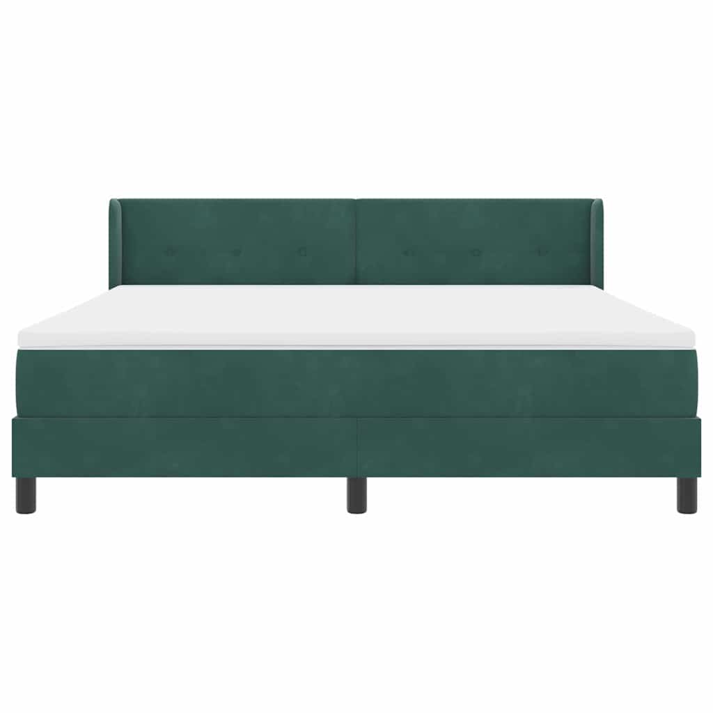 vidaXL Κρεβάτι με ελατήρια Σκούρο Πράσινο 200 x 180 cm Βελούδο