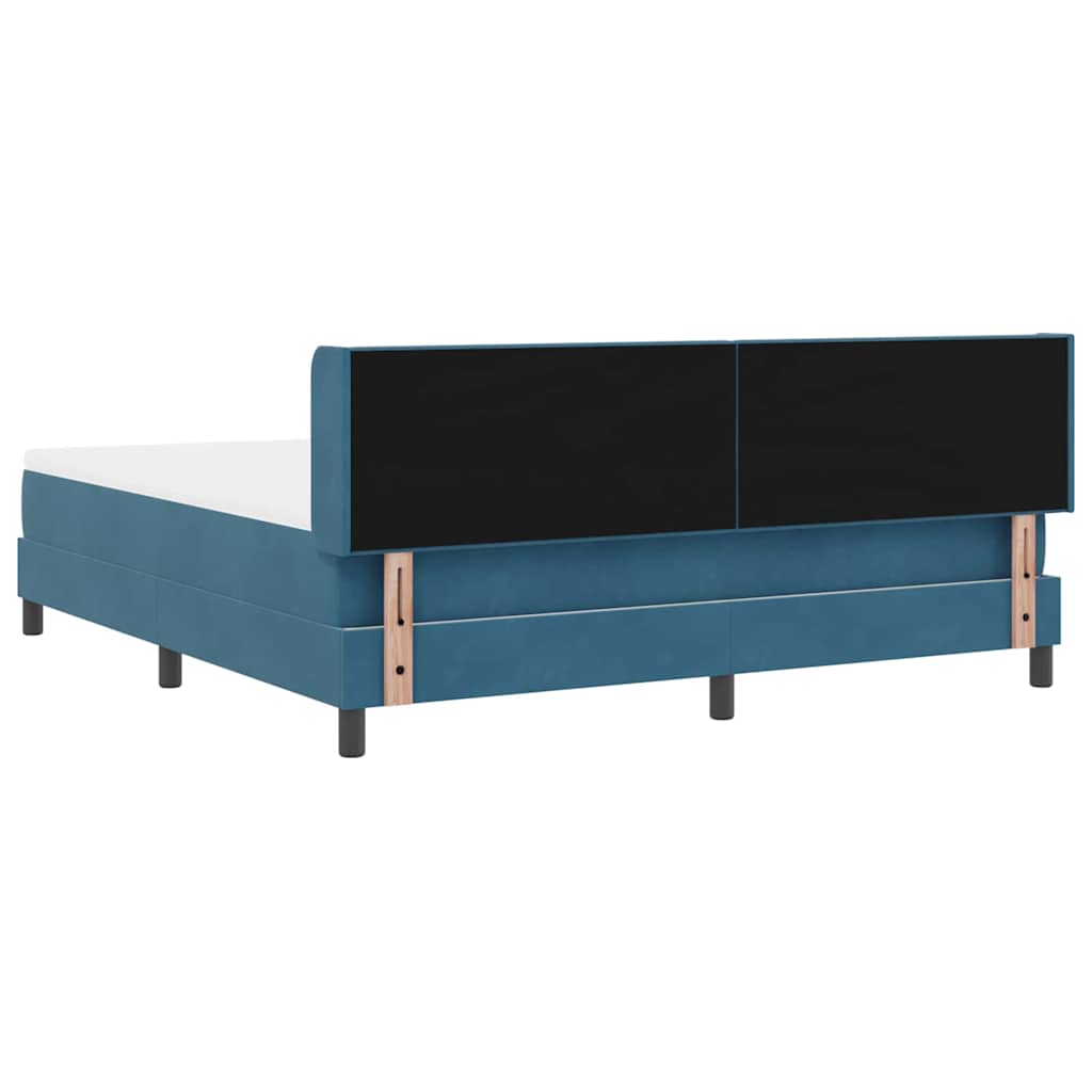 vidaXL Κρεβάτι με ελατήρια Σκούρο Μπλε 200 x 180 cm Βελούδο