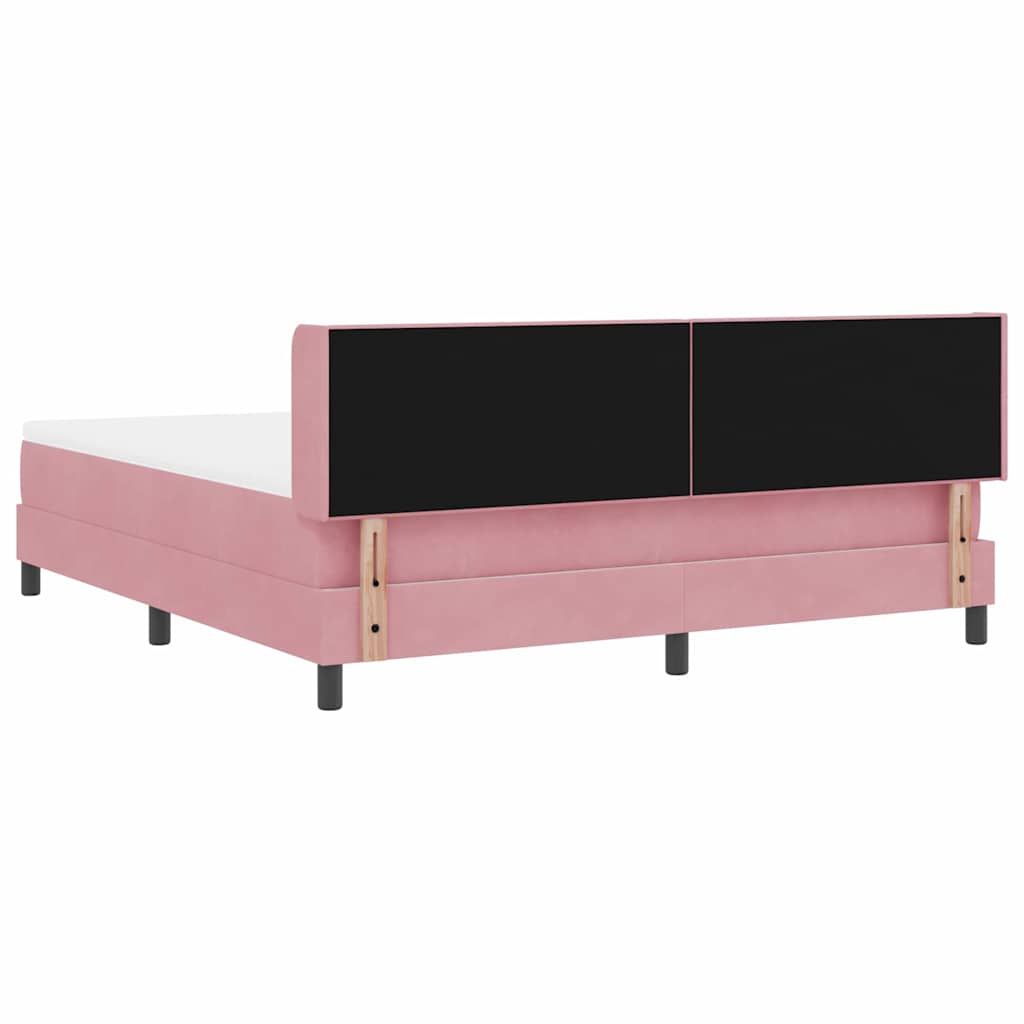 vidaXL Κρεβάτι με ελατήρια με κεφαλάρι Ροζ 200 x 180 cm Βελούδο