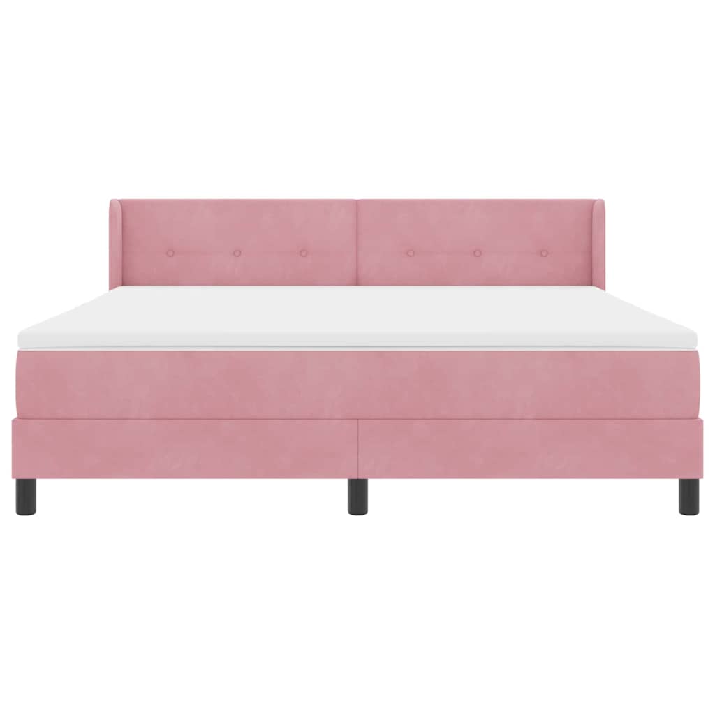 vidaXL Κρεβάτι με ελατήρια με κεφαλάρι Ροζ 200 x 180 cm Βελούδο