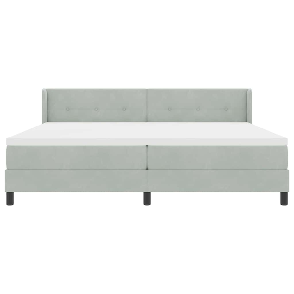 vidaXL Κρεβάτι με ελατήρια Ανοιχτό γκρι 200 x 200 cm Βελούδο