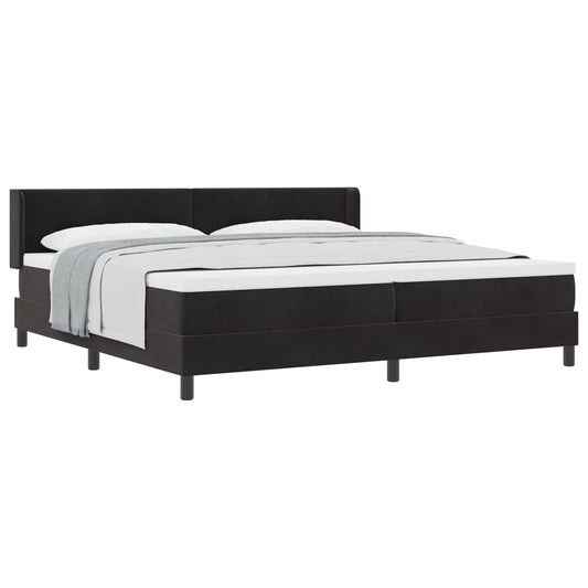 vidaXL Κρεβάτι με ελατήρια με κεφαλάρι Μαύρο 200 x 200 cm Βελούδο