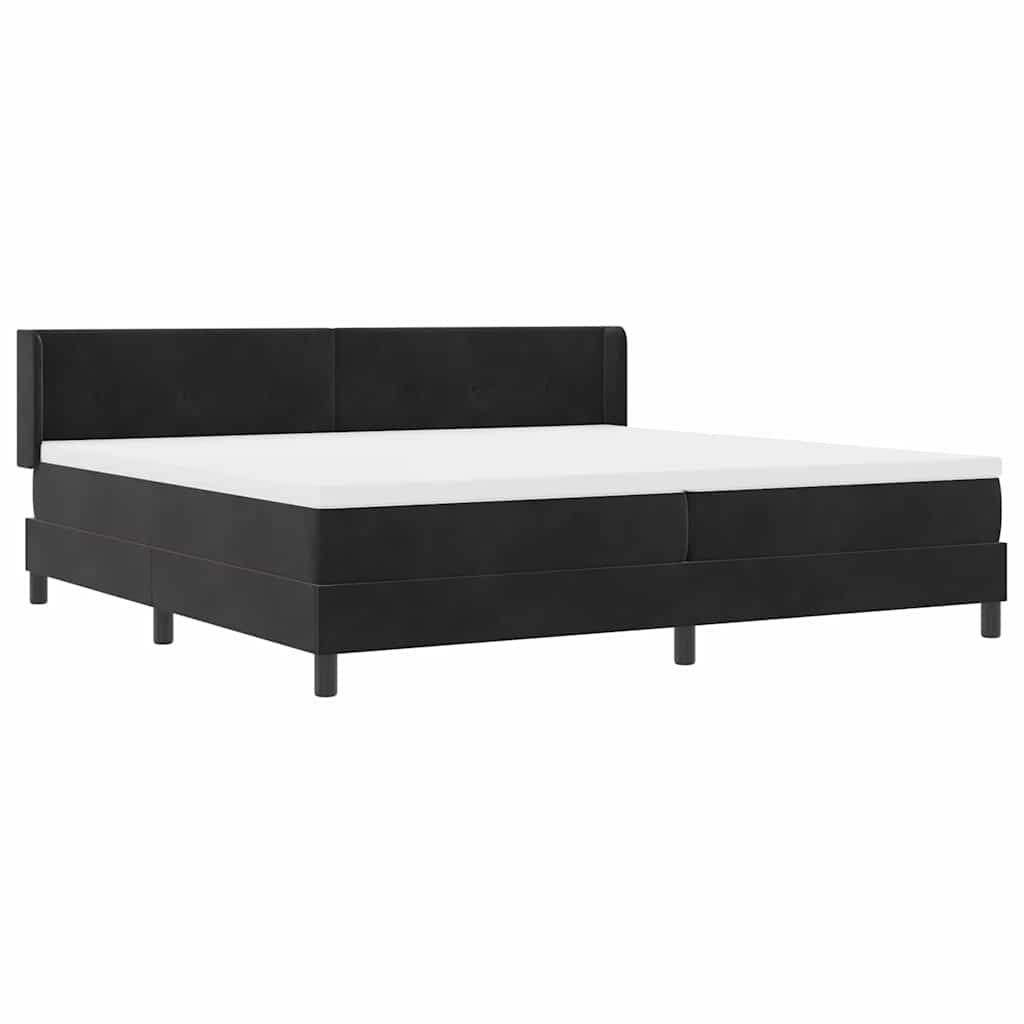vidaXL Κρεβάτι με ελατήρια με κεφαλάρι Μαύρο 200 x 200 cm Βελούδο