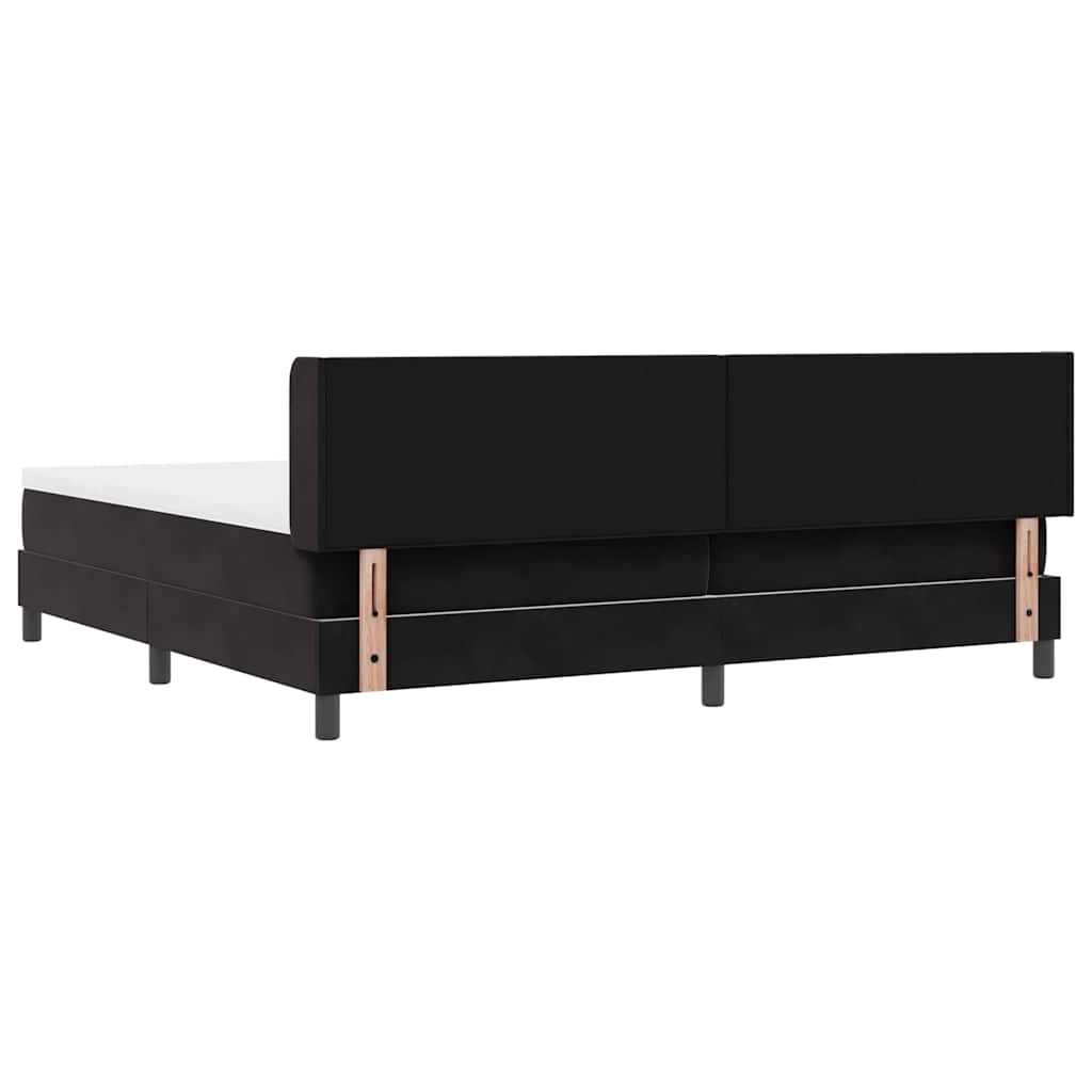vidaXL Κρεβάτι με ελατήρια με κεφαλάρι Μαύρο 200 x 200 cm Βελούδο