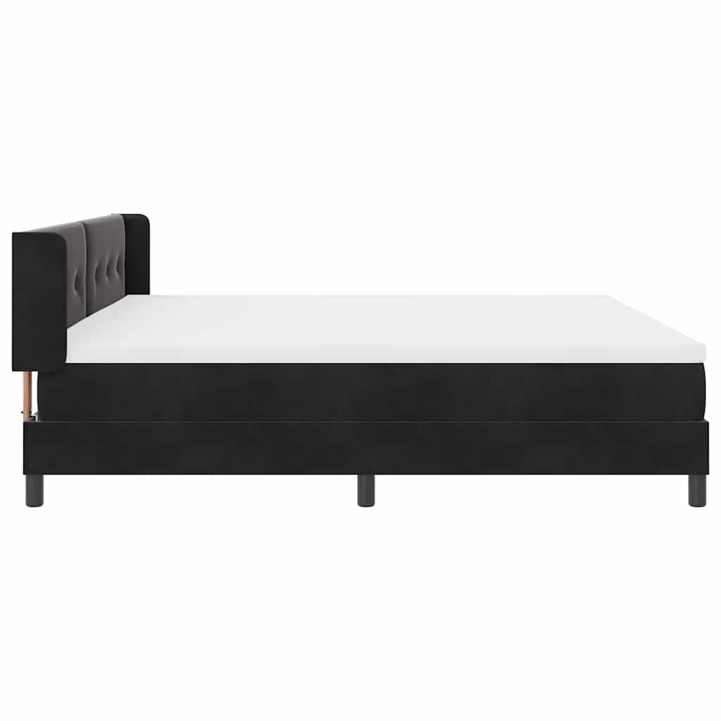 vidaXL Κρεβάτι με ελατήρια με κεφαλάρι Μαύρο 200 x 200 cm Βελούδο