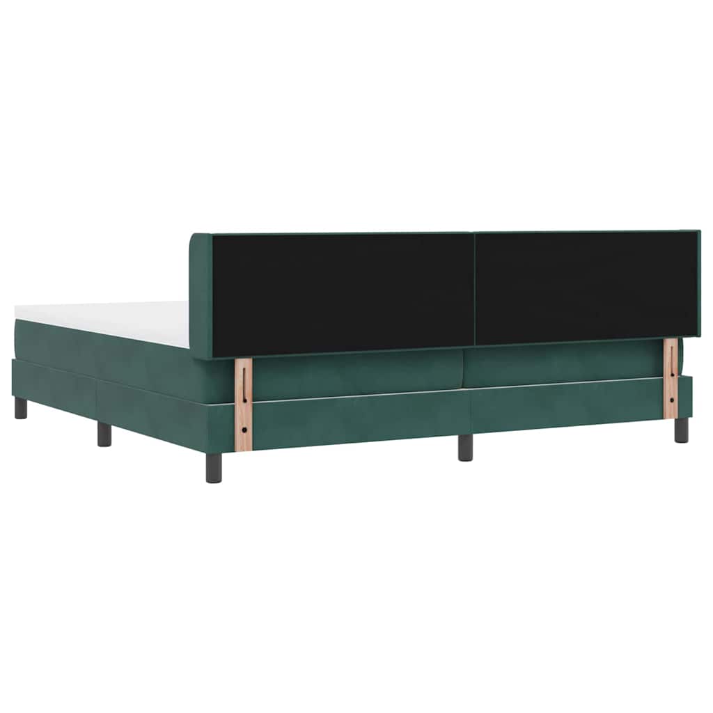 vidaXL Κρεβάτι με ελατήρια Σκούρο Πράσινο 200 x 200 cm Βελούδο