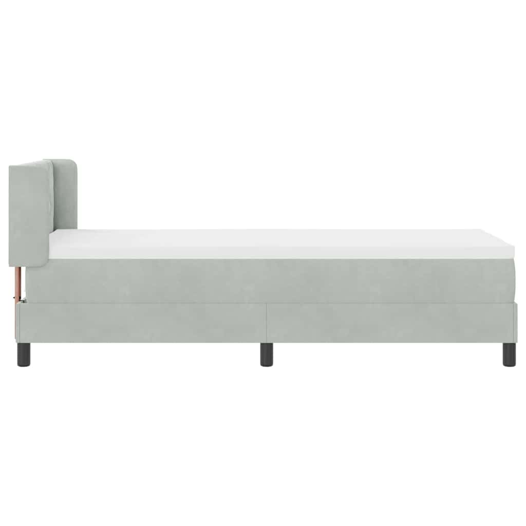 vidaXL Κρεβάτι με ελατήρια Ανοιχτό γκρι 200 x 80 εκατοστά Βελούδο