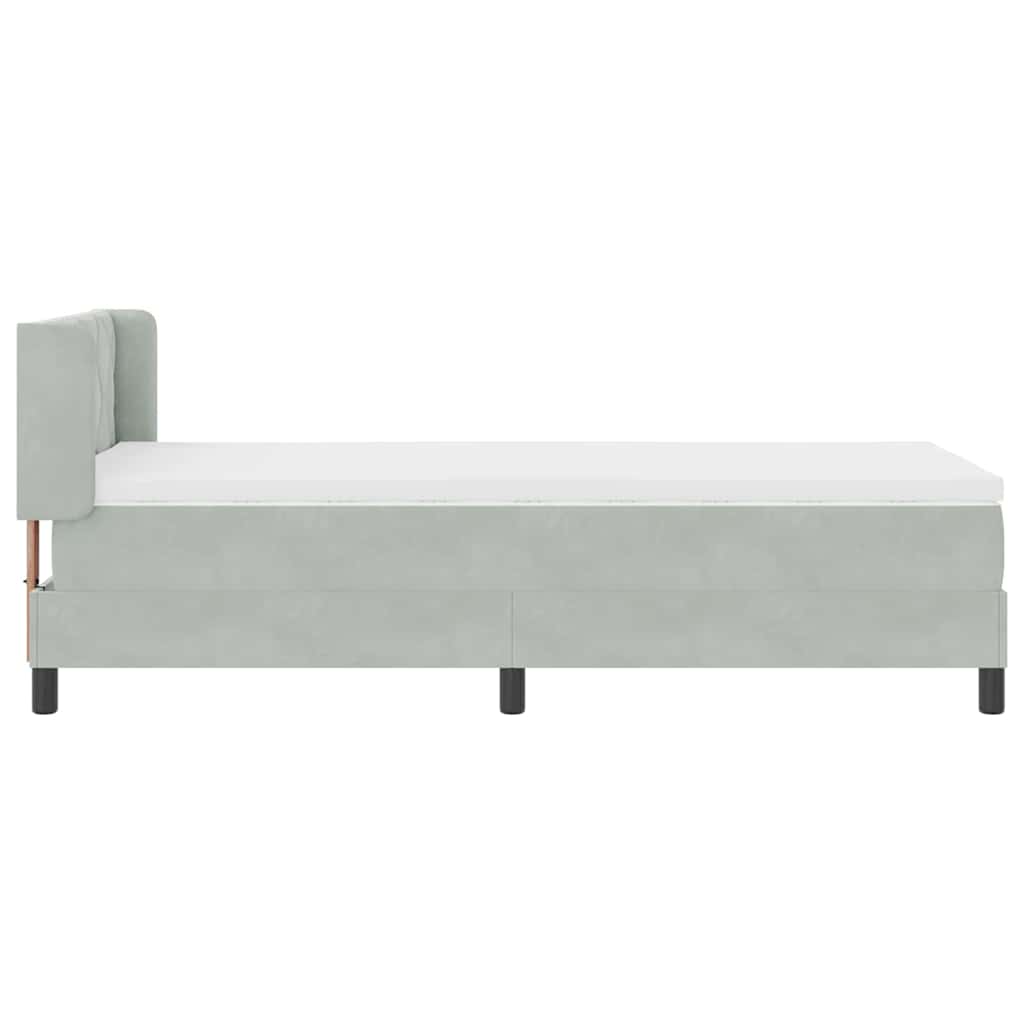 vidaXL Κρεβάτι με ελατήρια Ανοιχτό γκρι 200 x 100 cm Βελούδο