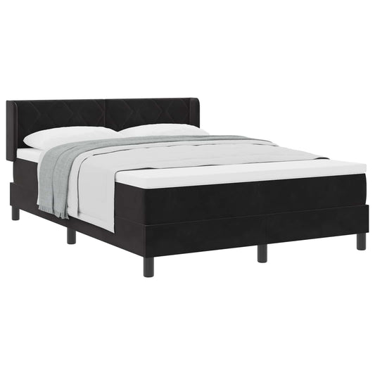 vidaXL Κρεβάτι με ελατήρια με κεφαλάρι Μαύρο 200 x 140 cm Βελούδο