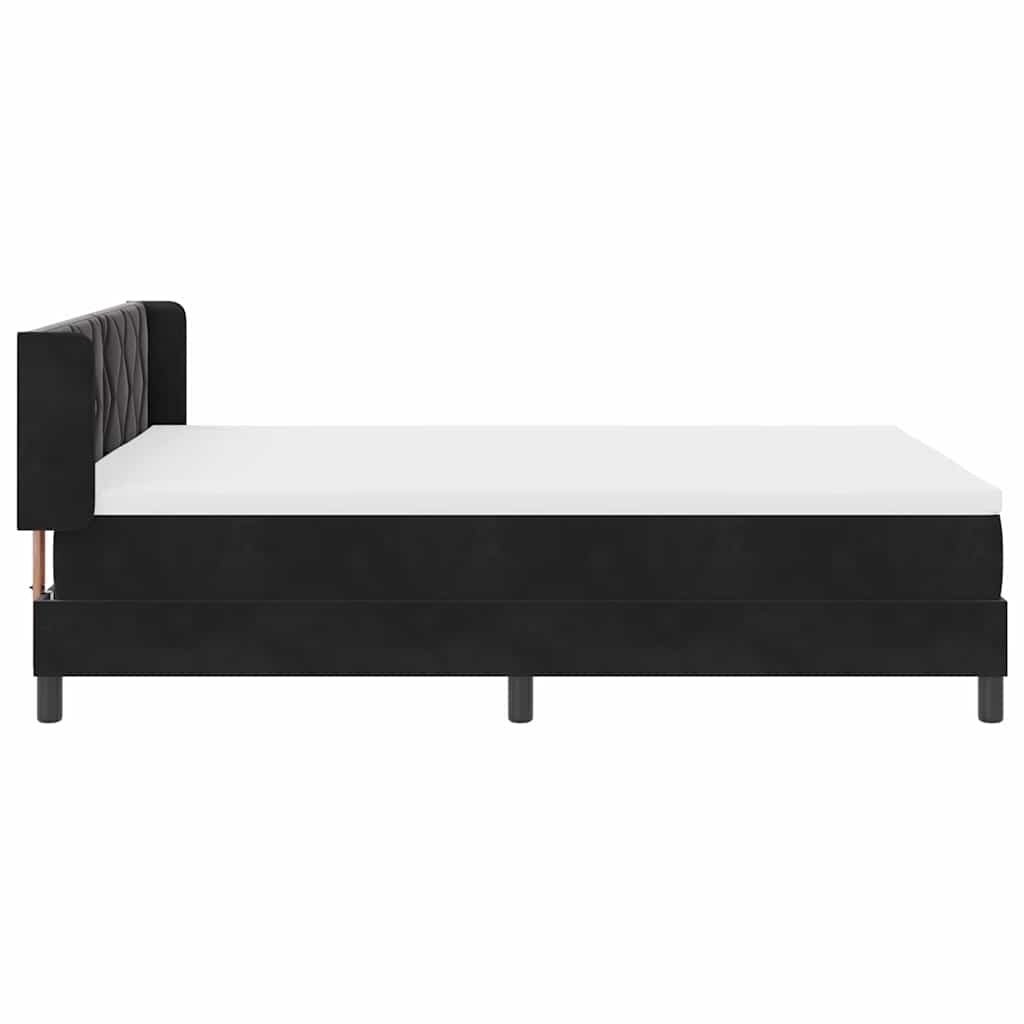 vidaXL Κρεβάτι με ελατήρια με κεφαλάρι Μαύρο 200 x 140 cm Βελούδο