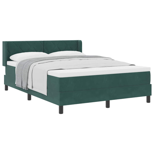 vidaXL Κρεβάτι με ελατήρια Σκούρο Πράσινο 200 x 140 cm Βελούδο