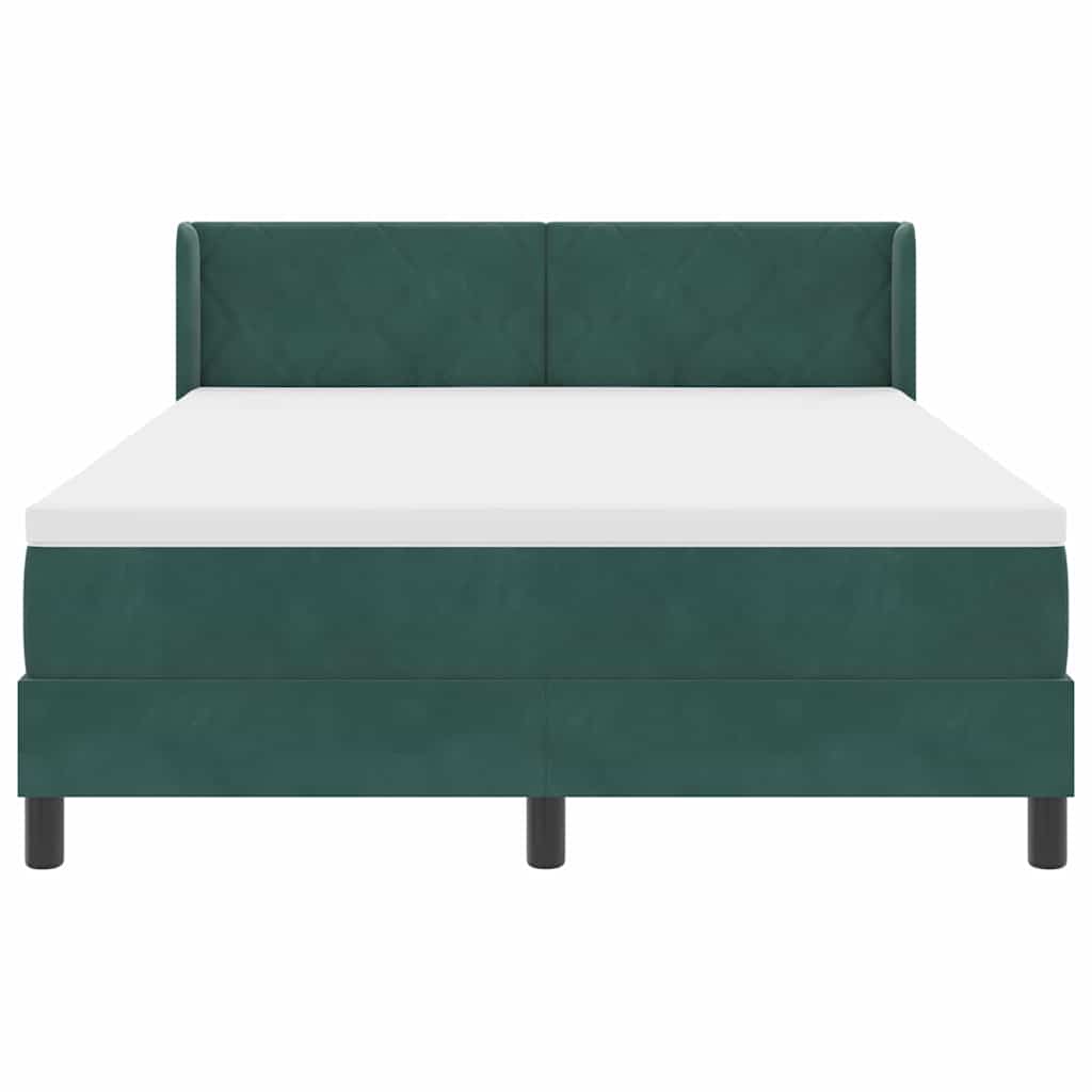 vidaXL Κρεβάτι με ελατήρια Σκούρο Πράσινο 200 x 140 cm Βελούδο