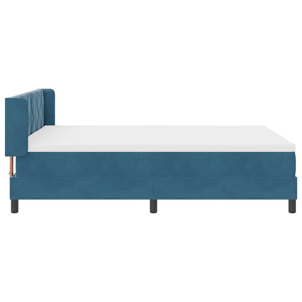 vidaXL Κρεβάτι με ελατήρια Σκούρο Μπλε 200 x 140 cm Βελούδο
