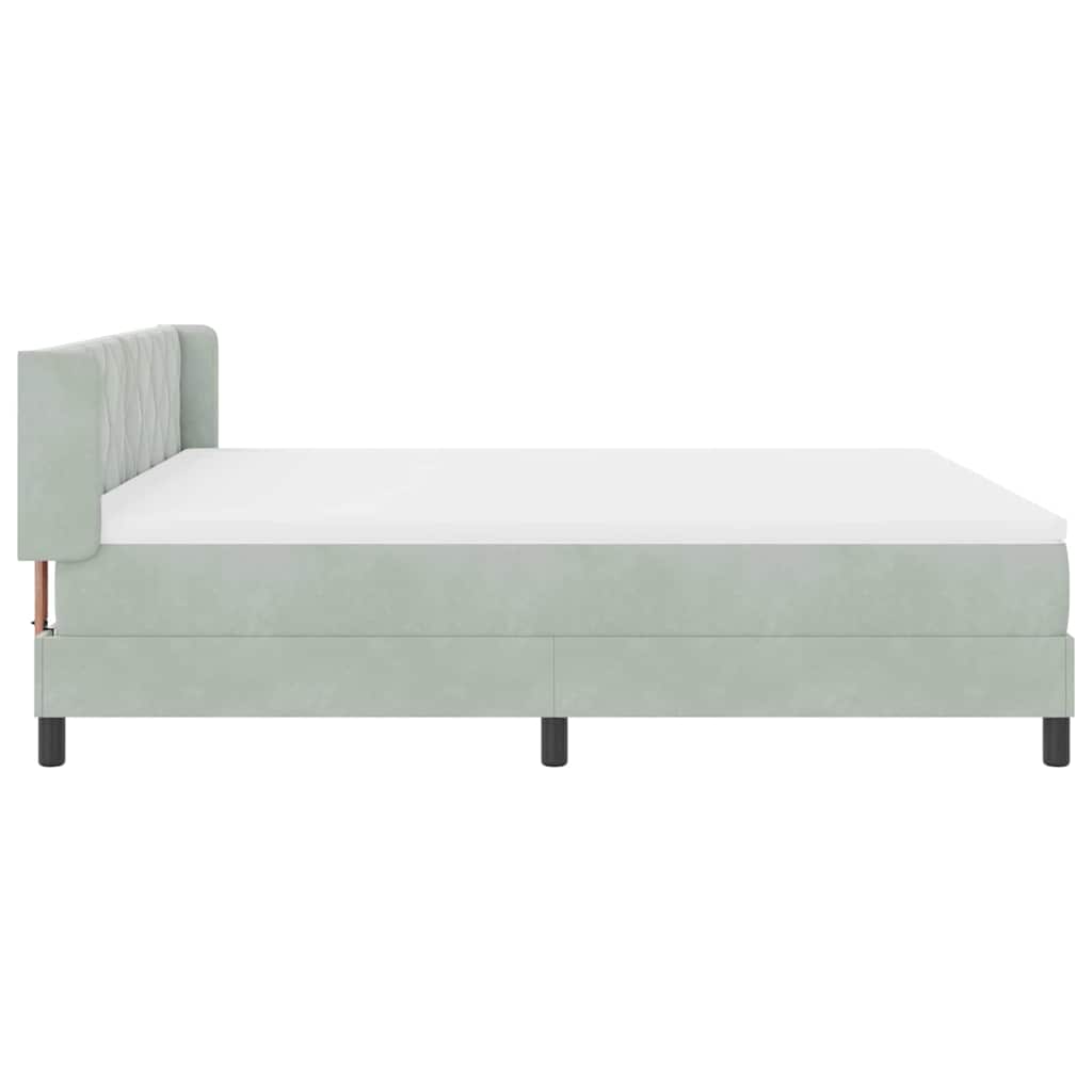 vidaXL Κρεβάτι με ελατήρια Ανοιχτό γκρι 200 x 180 cm Βελούδο