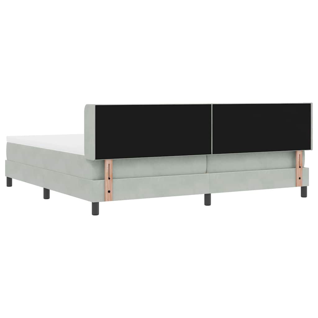 vidaXL Κρεβάτι με ελατήρια Ανοιχτό γκρι 200 x 200 cm Βελούδο