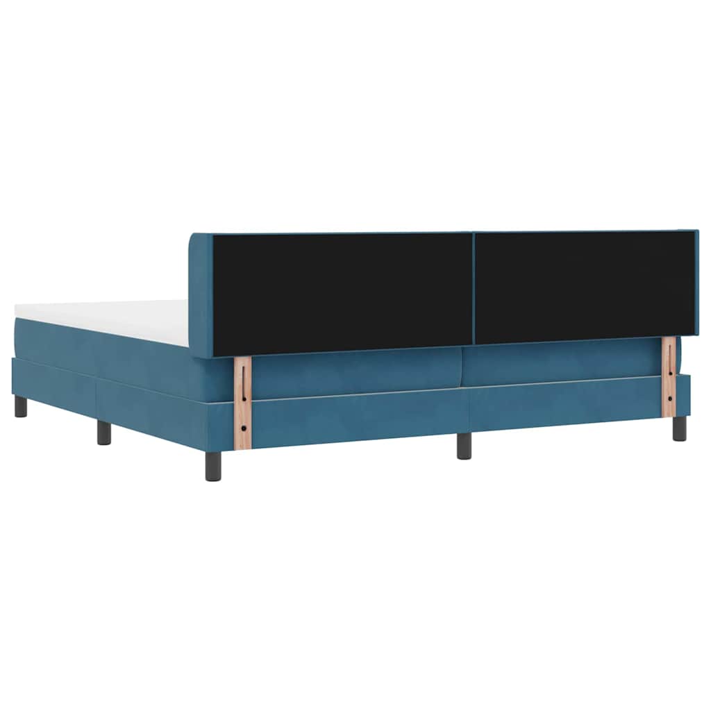 vidaXL Κρεβάτι με ελατήρια Σκούρο Μπλε 200 x 200 cm Βελούδο