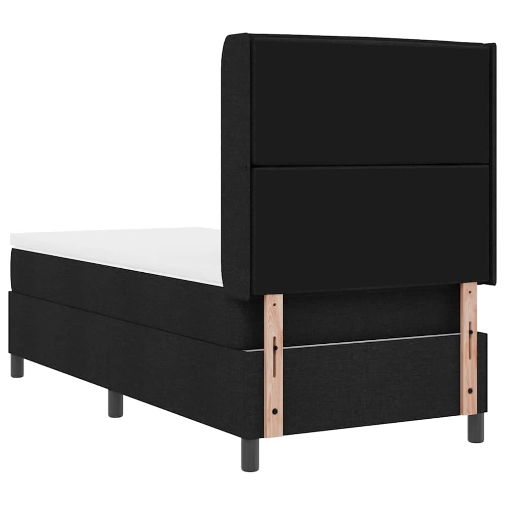 vidaXL Κρεβάτι με ελατήρια με στρώμα Μαύρο 190 x 90 cm ύφασμα