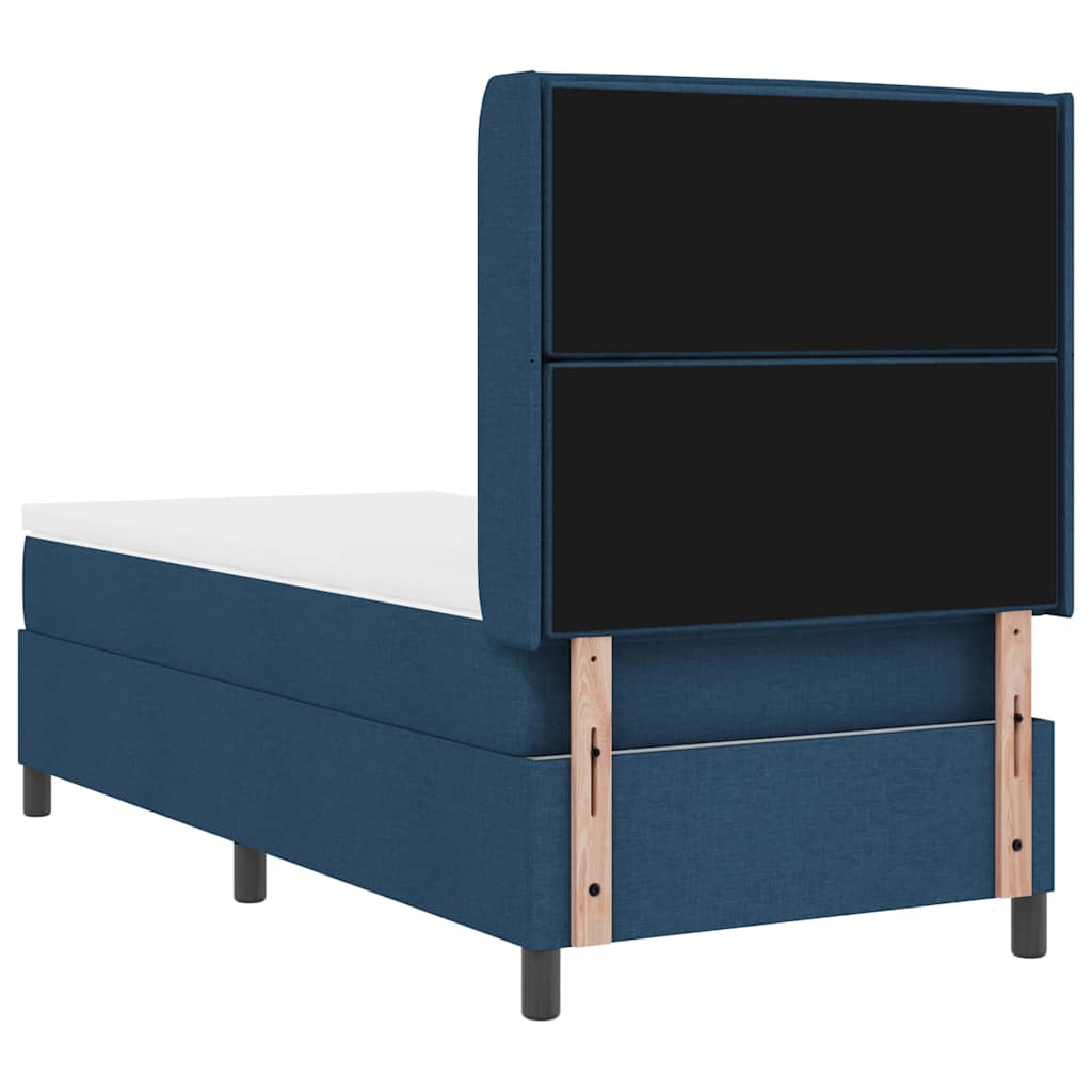 vidaXL Κρεβάτι με ελατήρια με στρώμα Μπλε 190 x 90 cm ύφασμα