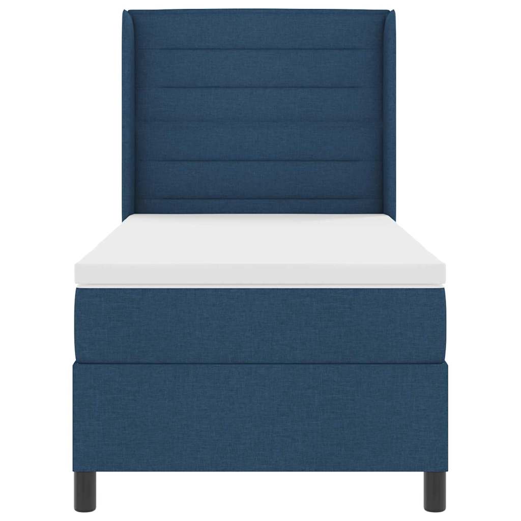 vidaXL Κρεβάτι με ελατήρια με στρώμα Μπλε 190 x 90 cm ύφασμα