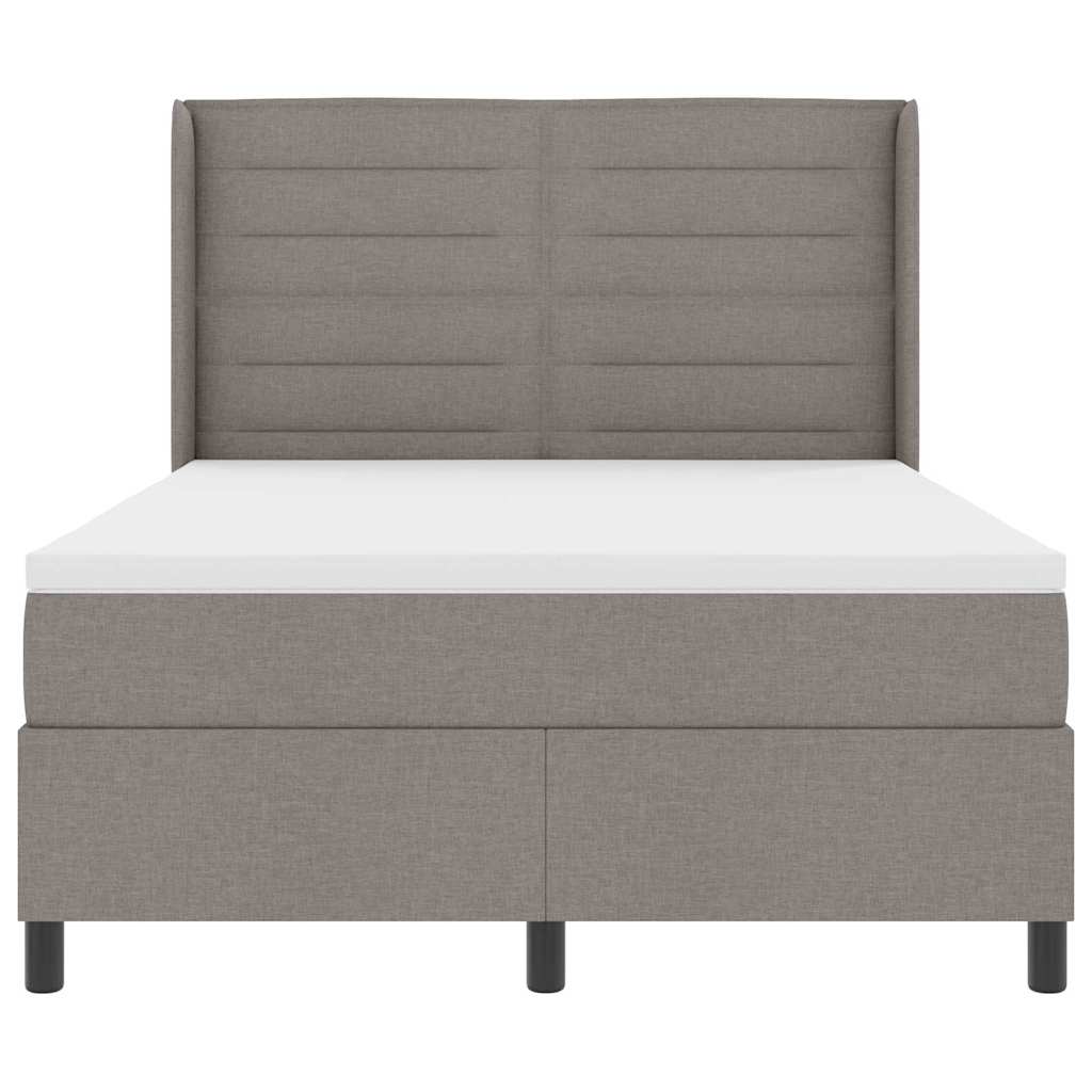vidaXL Κρεβάτι με ελατήρια με στρώμα Taupe 190 x 140 εκατοστά ύφασμα