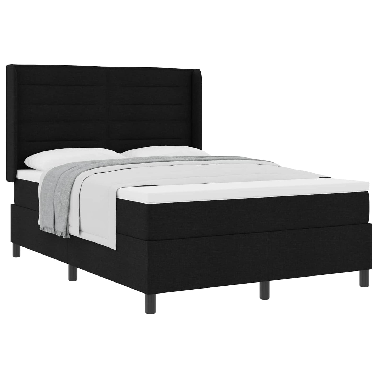 vidaXL Κρεβάτι με ελατήρια με στρώμα Μαύρο 200 x 140 cm ύφασμα