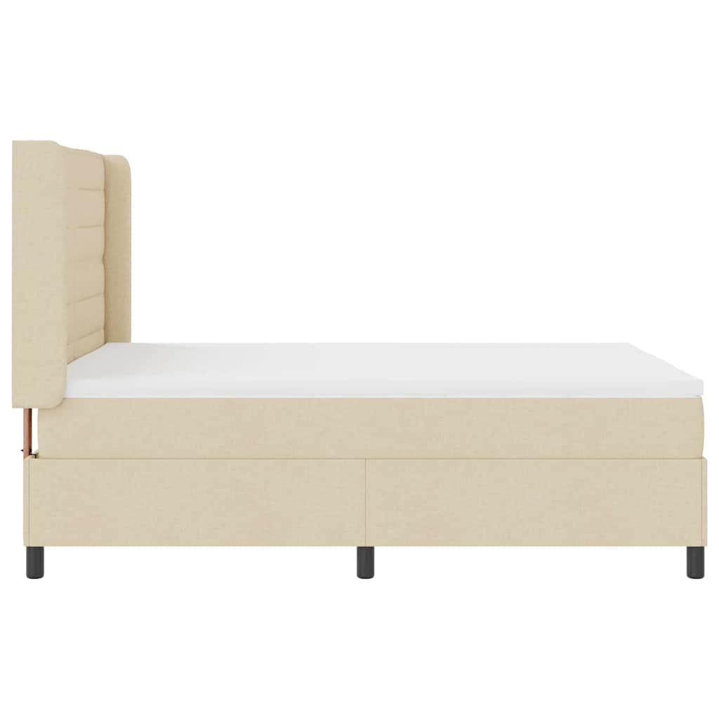 vidaXL Κρεβάτι με ελατήρια με στρώμα Κρεμ 200 x 140 cm ύφασμα