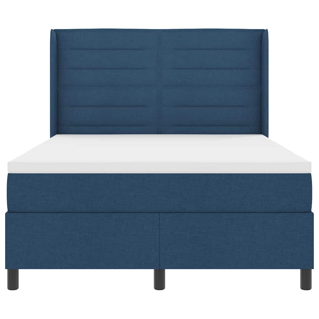 vidaXL Κρεβάτι με ελατήρια με στρώμα Μπλε 200 x 140 cm ύφασμα