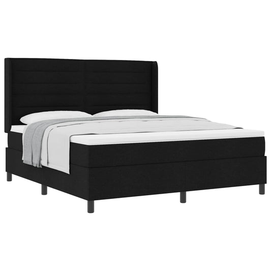 vidaXL Κρεβάτι με ελατήρια με στρώμα Μαύρο 200 x 180 cm ύφασμα