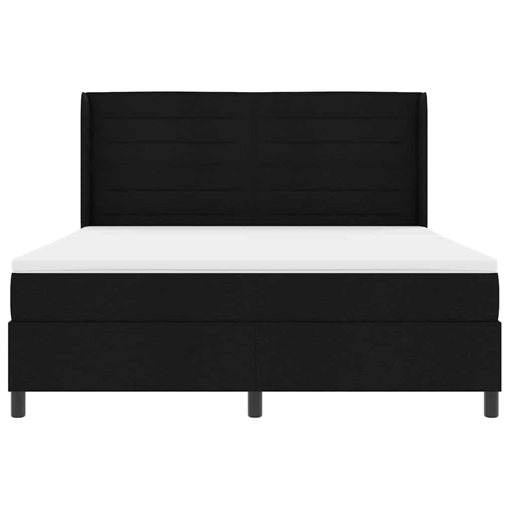 vidaXL Κρεβάτι με ελατήρια με στρώμα Μαύρο 200 x 180 cm ύφασμα