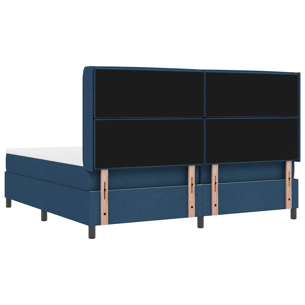 vidaXL Κρεβάτι με ελατήρια με στρώμα Μπλε 200 x 200 cm ύφασμα