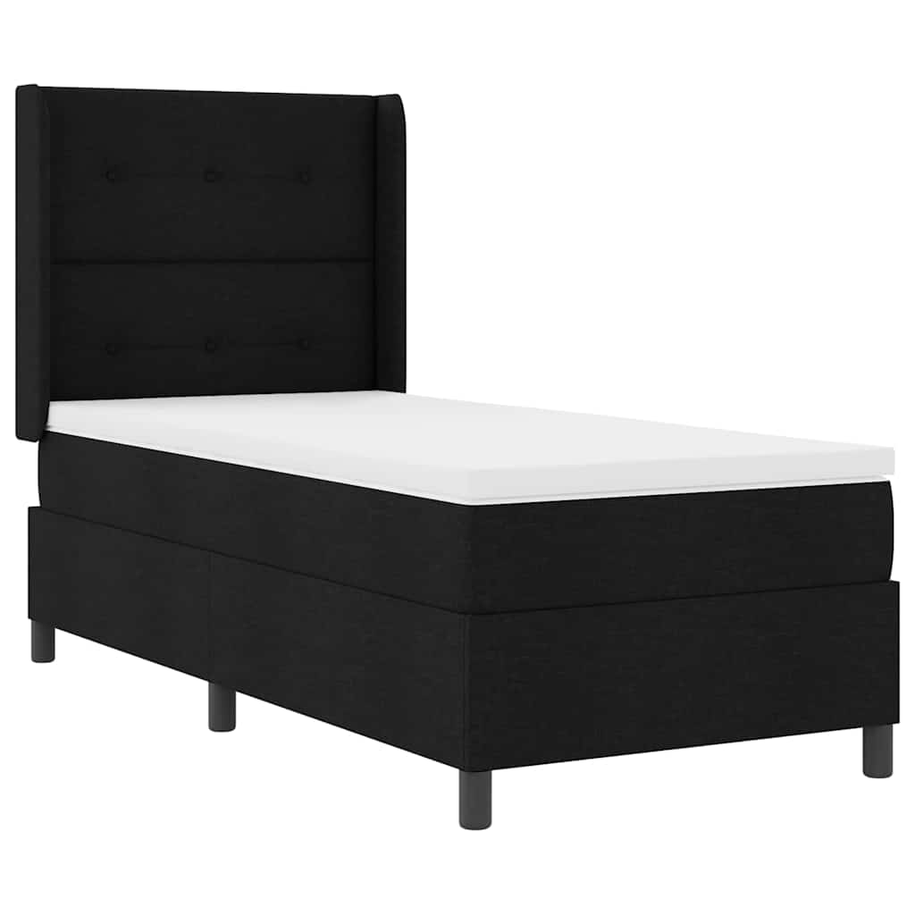 vidaXL Κρεβάτι με ελατήρια με μαξιλάρι Μαύρο 200 x 100 cm ύφασμα