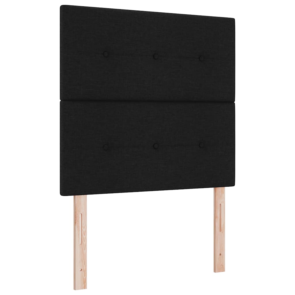 vidaXL Κρεβάτι με ελατήρια με μαξιλάρι Μαύρο 200 x 100 cm ύφασμα