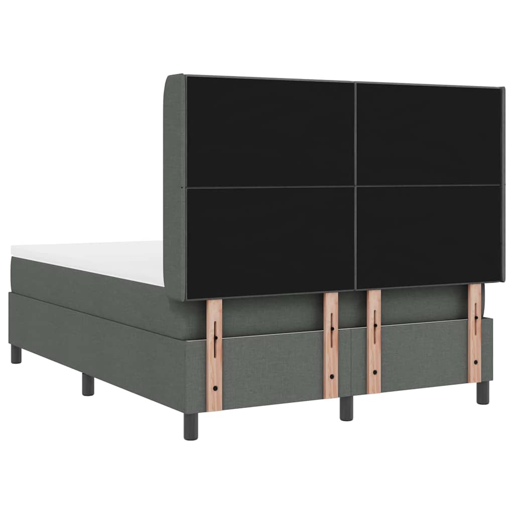 vidaXL Κρεβάτι με ελατήρια Σκούρο Γκρι 190 x 140 εκατοστά ύφασμα