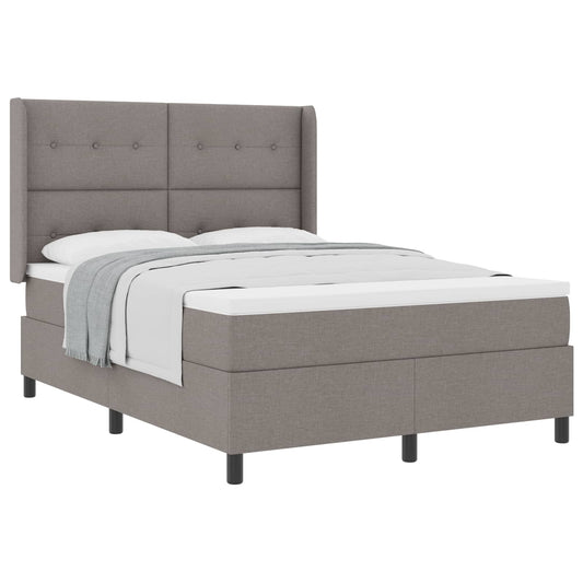 vidaXL Κρεβάτι με ελατήρια με μαξιλάρι Taupe 190 x 140 εκατοστά ύφασμα