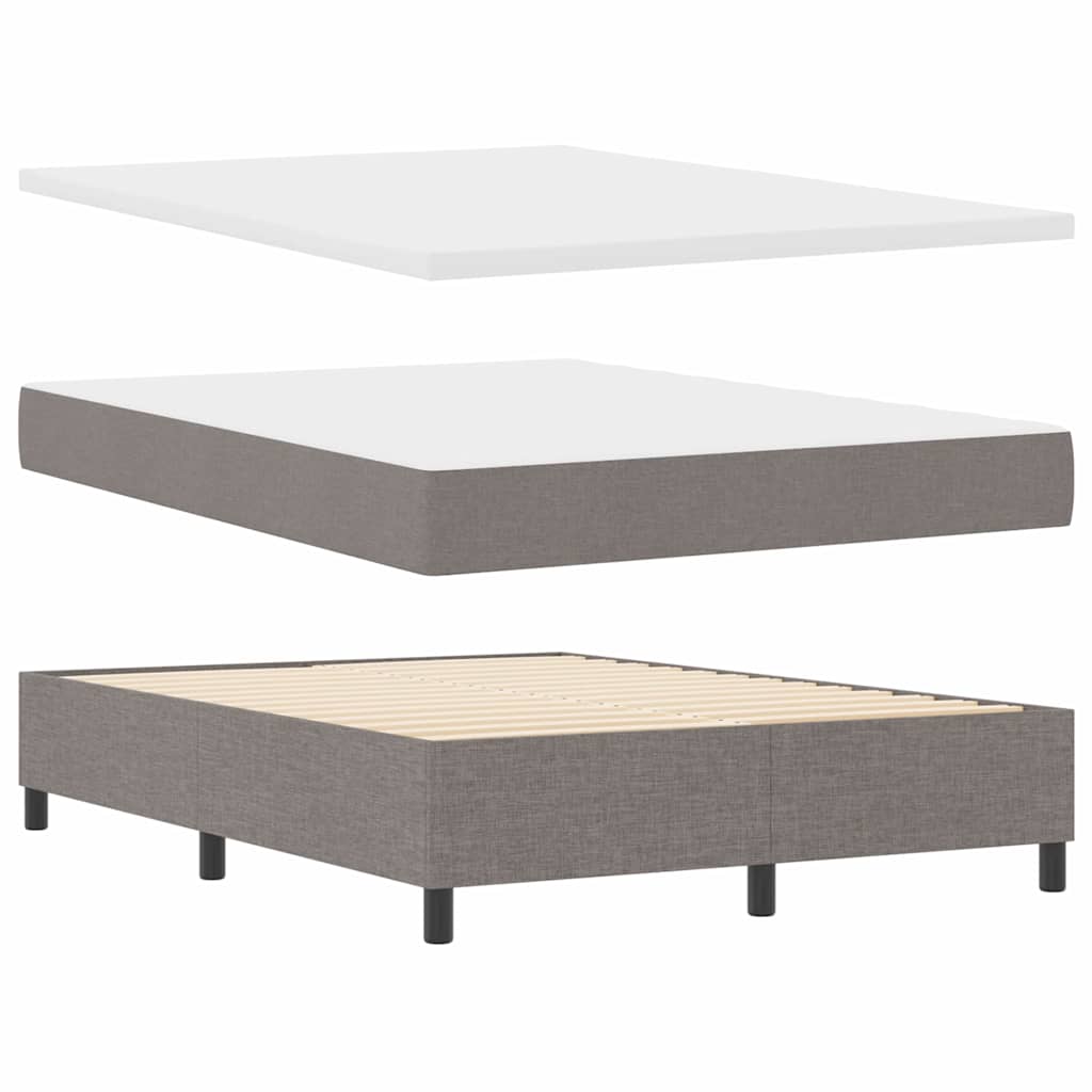 vidaXL Κρεβάτι με ελατήρια με μαξιλάρι Taupe 190 x 140 εκατοστά ύφασμα