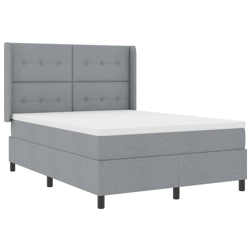 vidaXL Κρεβάτι με ελατήρια Ανοιχτό γκρι 200 x 140 cm ύφασμα